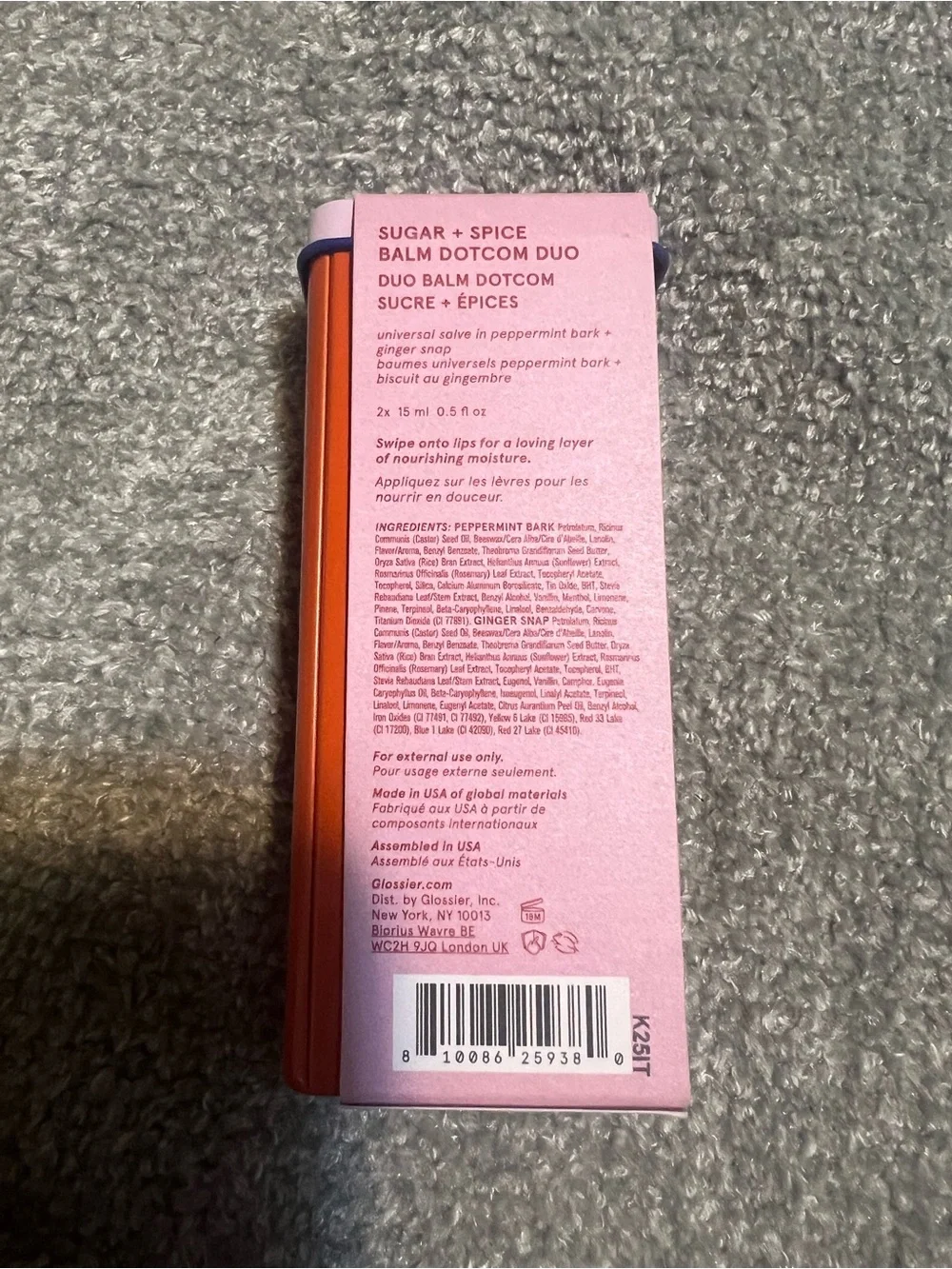 Glossier Lip Balm Duo — Sugar + Spice
